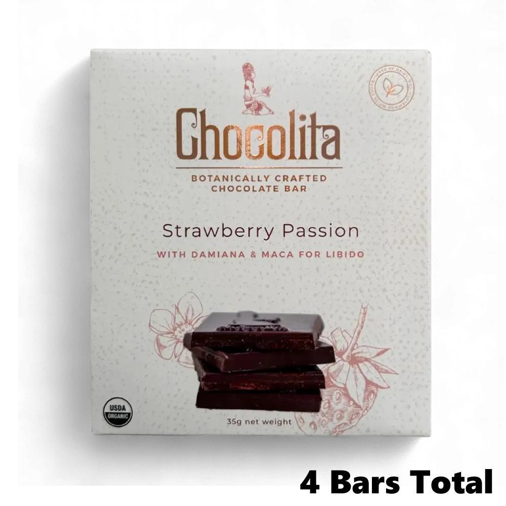 Chocolita Aphrodisia – Strawberry Passion Raw Dark Chocolate Bar
